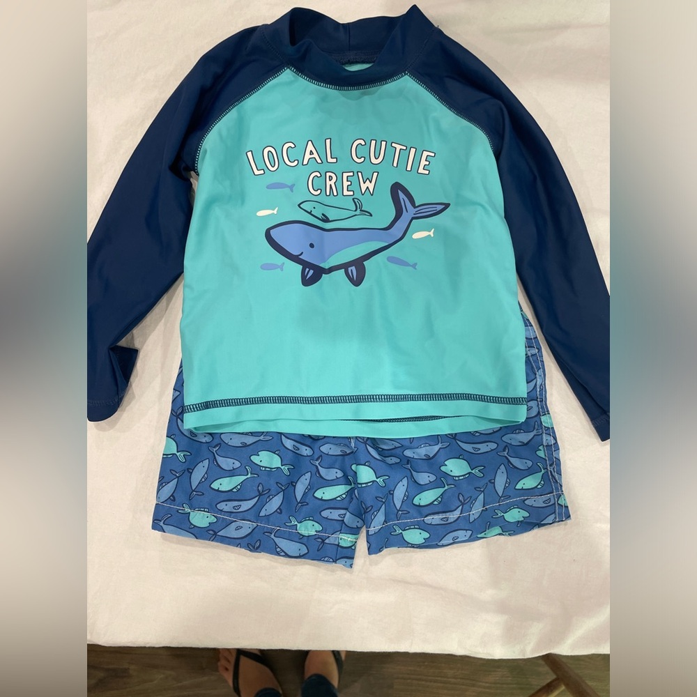 Carters Local Cutie Crew Swimsuit Outfit, 24 months